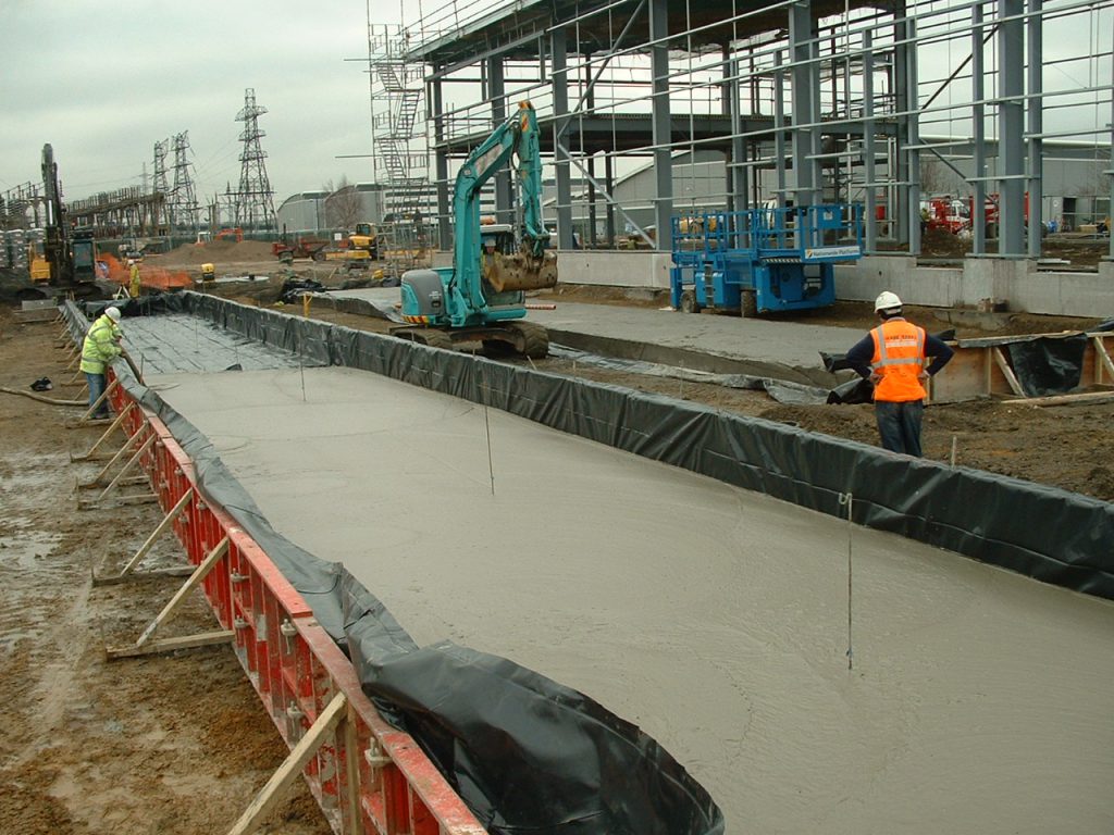 Foamed concrete poured in large bays for Carparks in Dartford