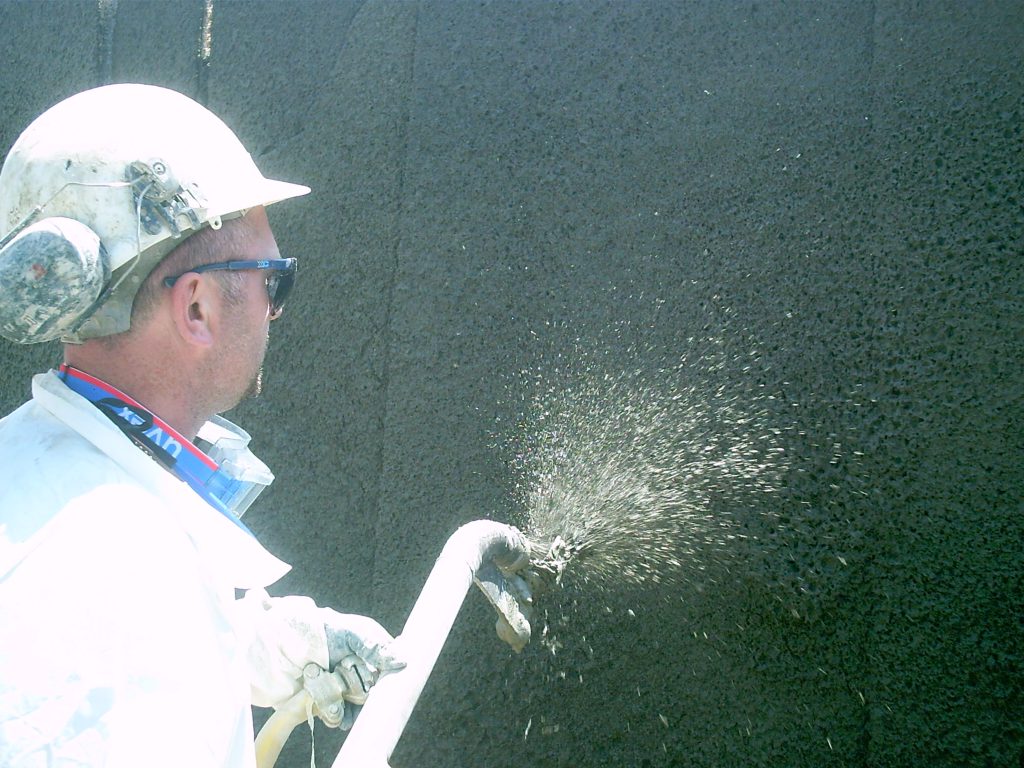 Sprayed foam concrete has been created to coat walls of mines