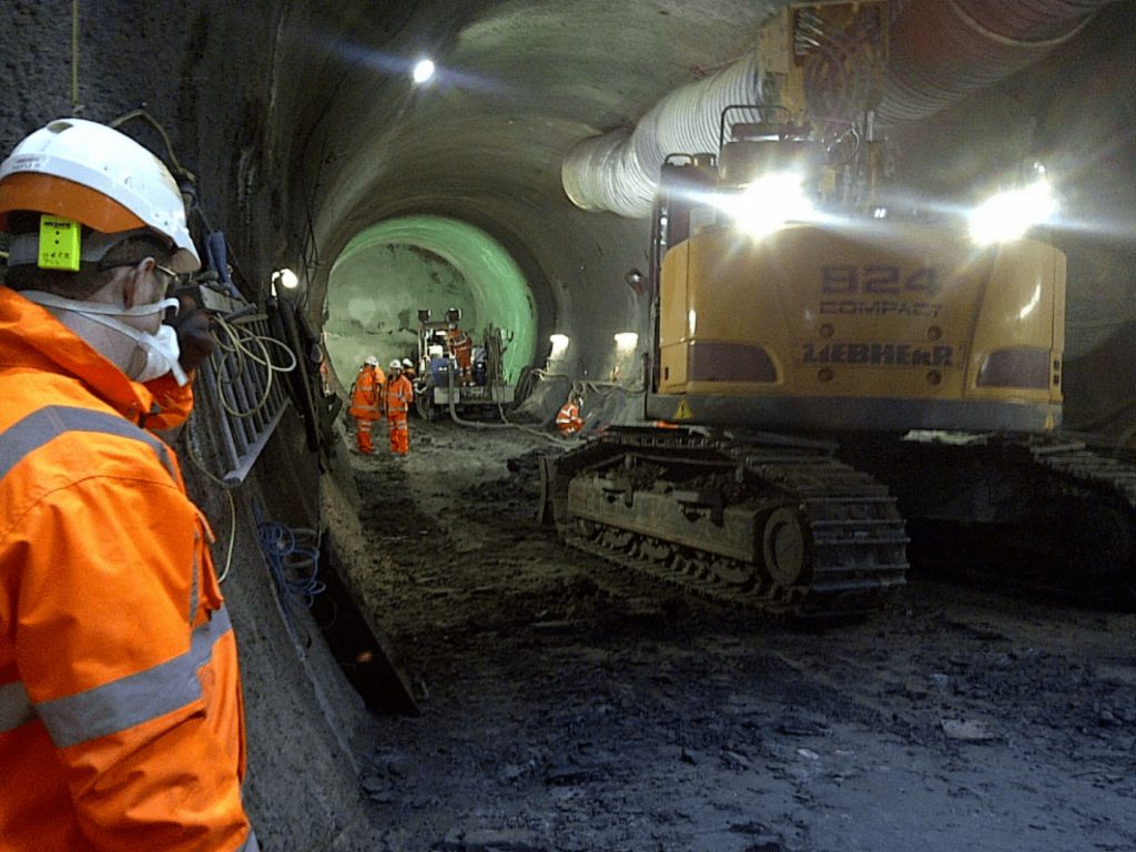 Foamed concrete used for Crossrail tunnelling works, foamed concrete filling addits, tunnels and TBM machines