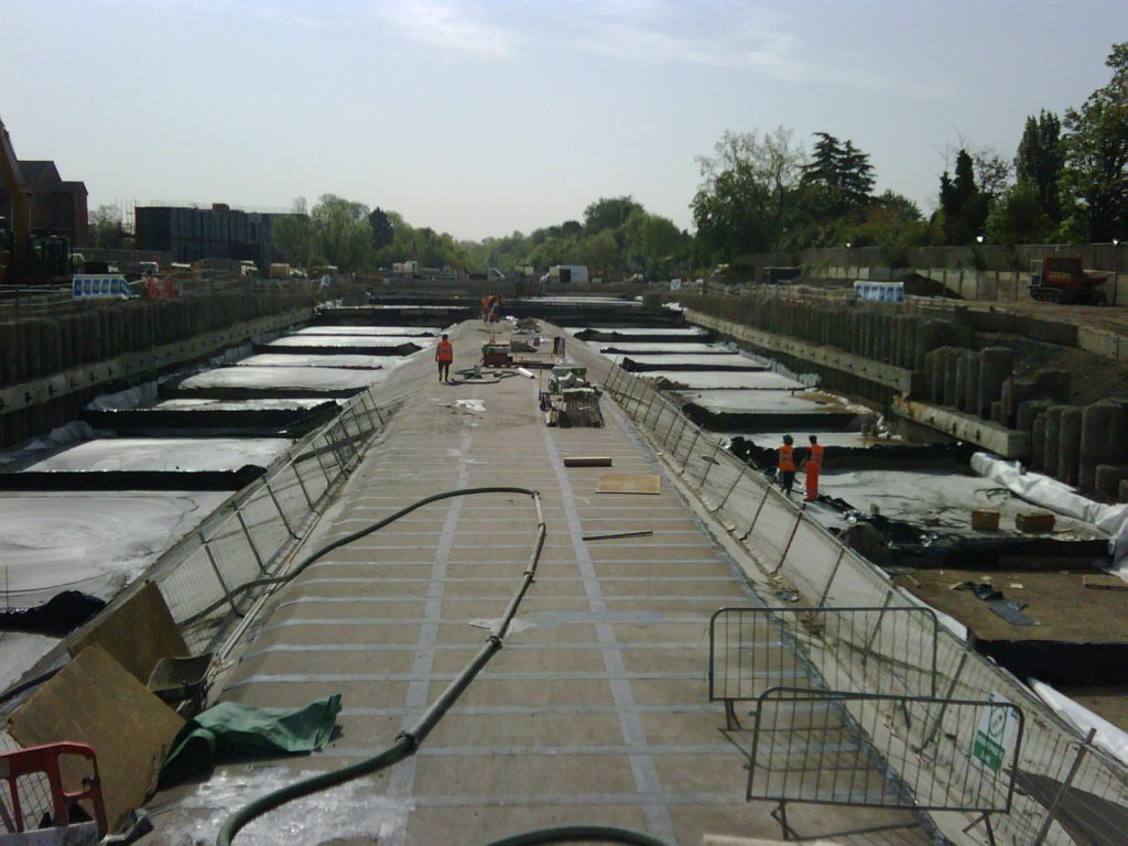 400kg/ metre foamed concrete for reduced loading at gerrards cross tesco site
