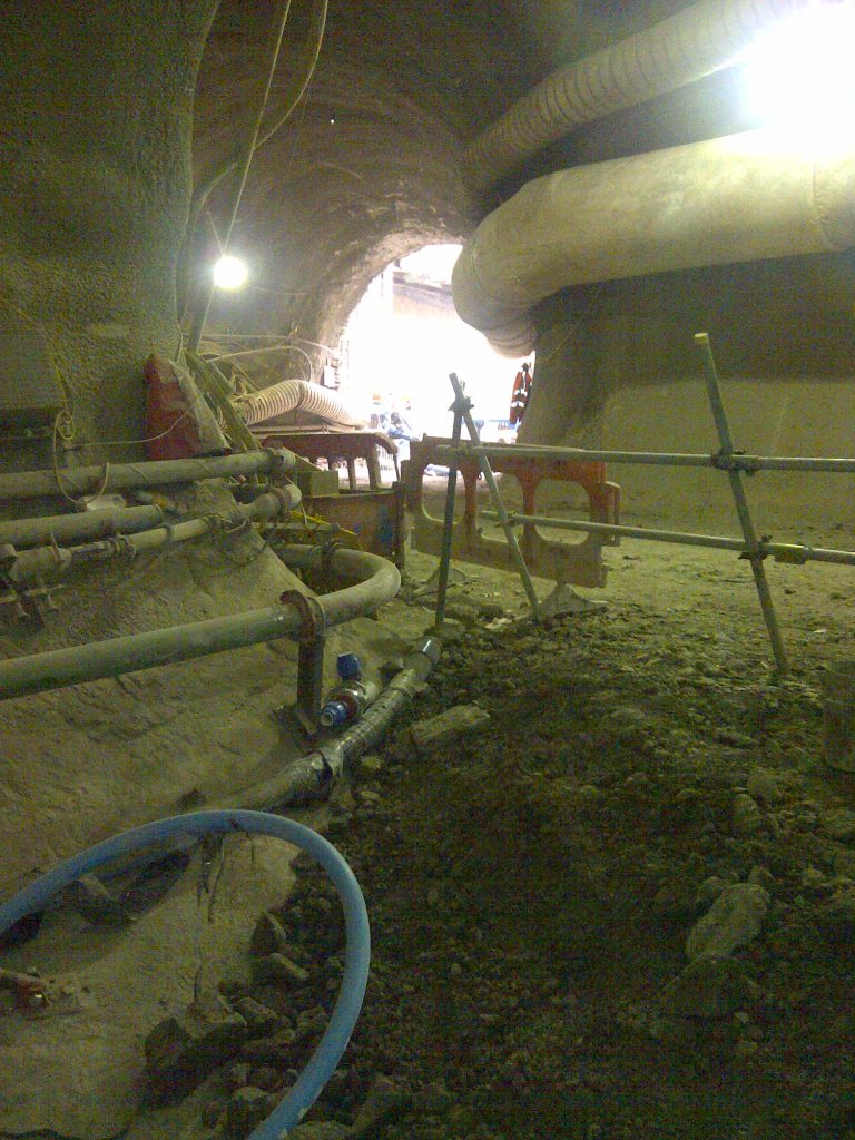 Dean Street tunnels linking east and west platforms for Tottenham Court Road station Elizabeth line