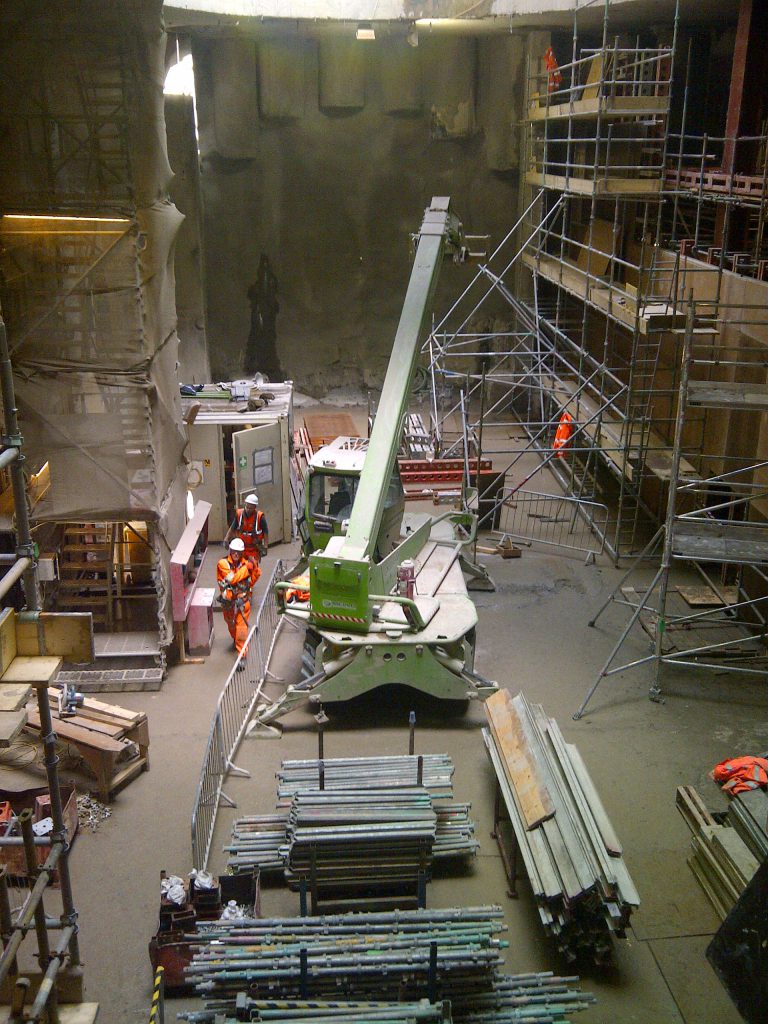 Crossrail Hanover square bond street station access shaft prior to infilling with foamed concrete.