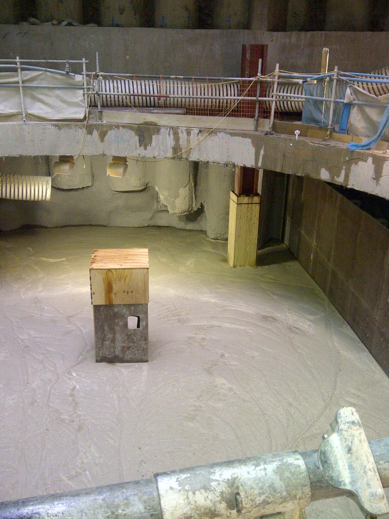Propump Engineering place 2000m3 of P595 1200kg density foamed concrete into the base of Bond St. Station Eastern ticket hall shaft for Crossrail CSJV