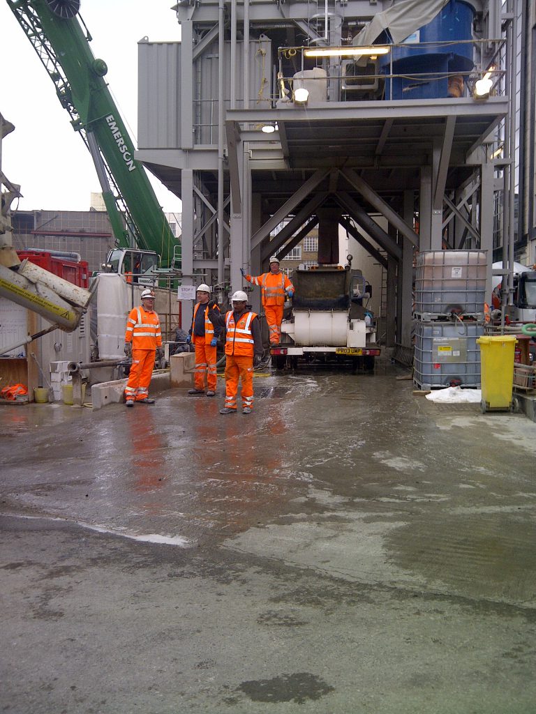 Crossrail Hanover square ground floor pumping location for our foamed concrete pumping system.