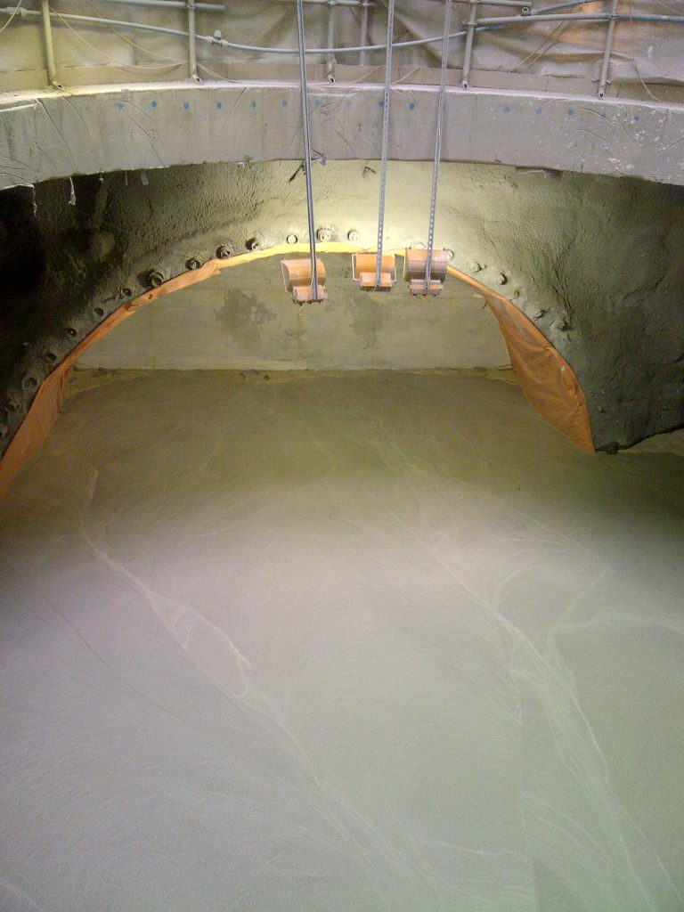 Propump engineering Foam concrete infill nearing completion for Crossrail Bond street east ticket hall at Hanover square. over 2000 m3 of a 1200kg/m3 material placed using 2 pumps over 6 days