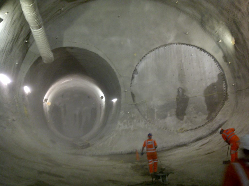 Crossrail Stepney green junction TBM Launch Addit,  before being filled with foam concrete