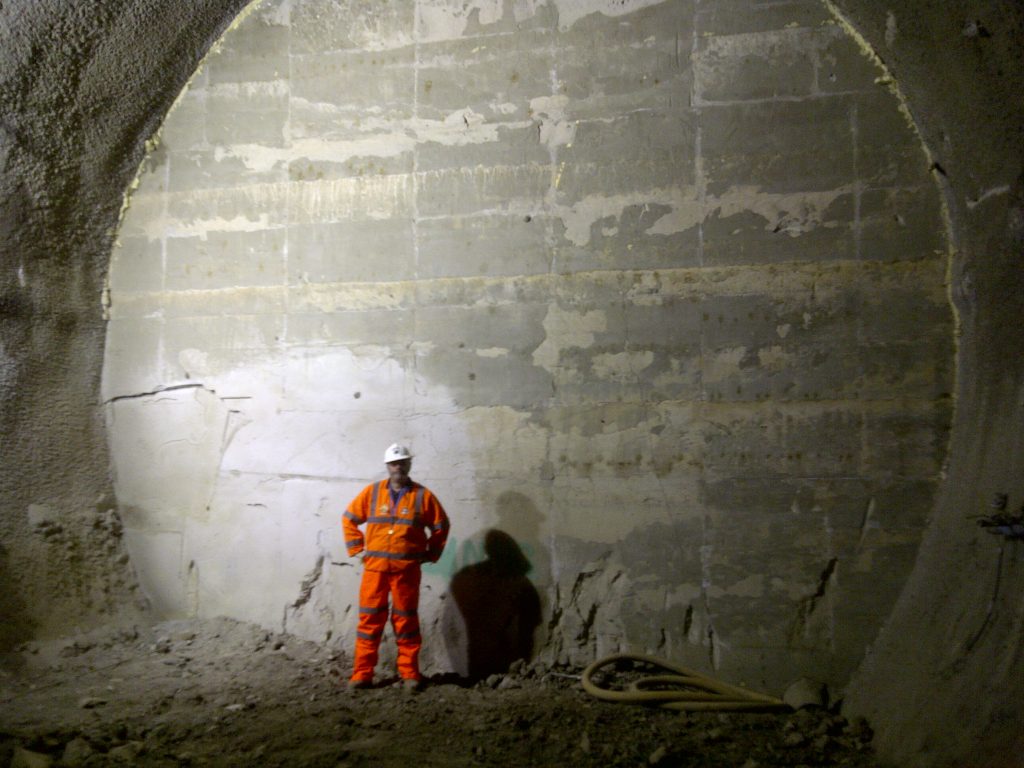 Crossrail Stepney green junction TBM Launch Addit,  after being filled with foam concrete